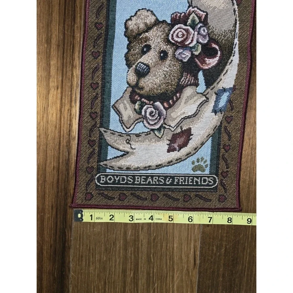 Boyds Bears‎ & Friends Best Friends Woven Tapestry Wall Hanging Banner 39x8.5